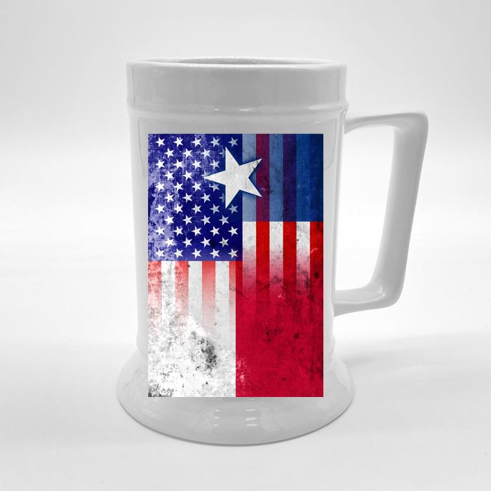 Vintage USA Texas American Flag Front & Back Beer Stein