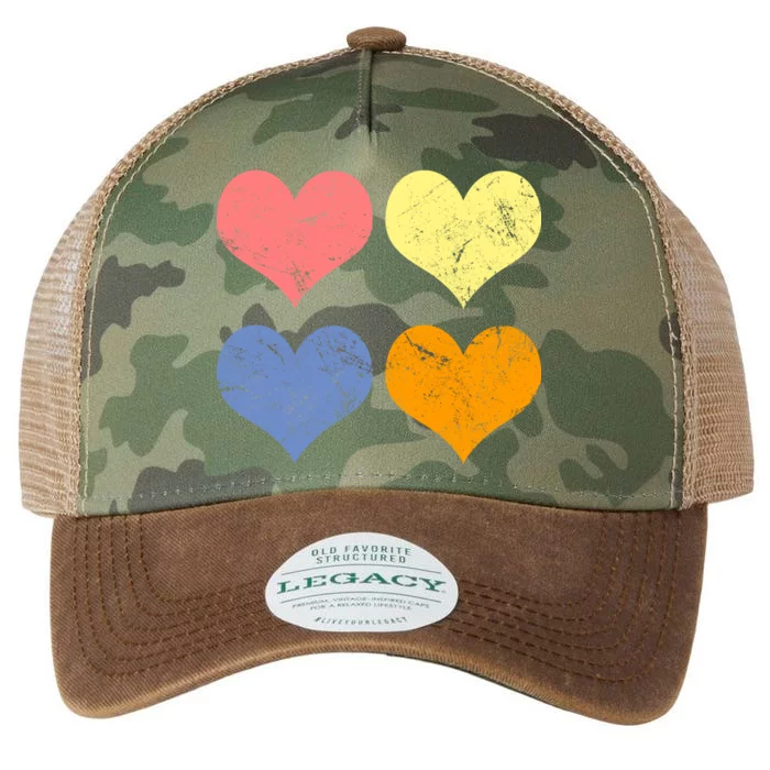 Vintage Valentine Day Hearts Legacy Tie Dye Trucker Hat