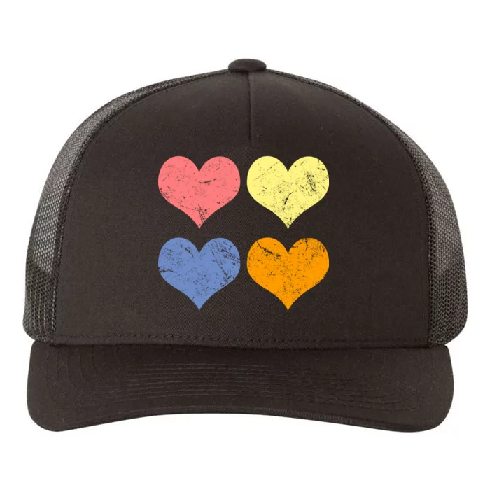 Vintage Valentine Day Hearts Yupoong Adult 5-Panel Trucker Hat