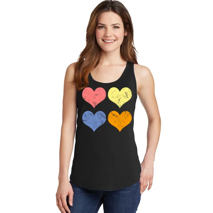 Vintage Valentine Day Hearts Ladies Essential Tank