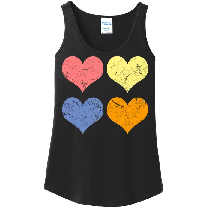 Vintage Valentine Day Hearts Ladies Essential Tank