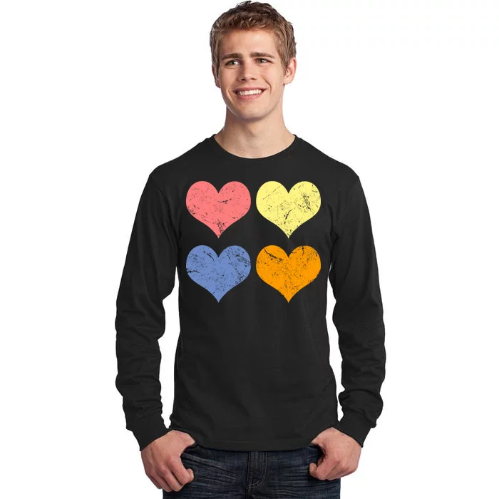 Vintage Valentine Day Hearts Tall Long Sleeve T-Shirt