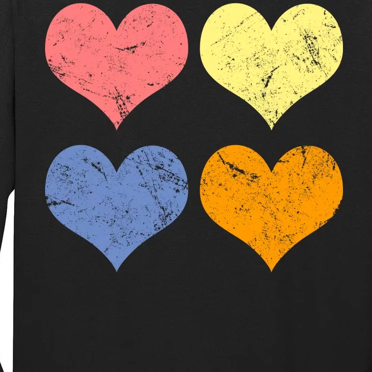 Vintage Valentine Day Hearts Tall Long Sleeve T-Shirt