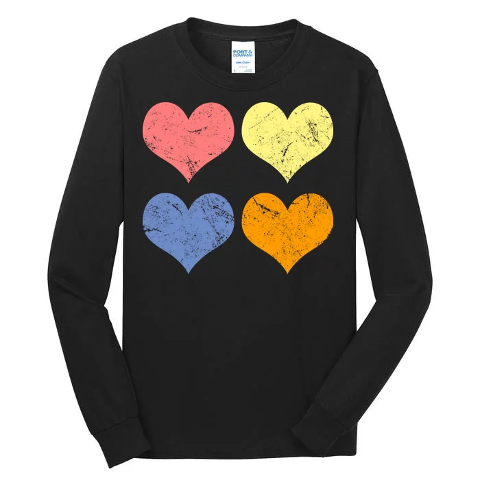 Vintage Valentine Day Hearts Tall Long Sleeve T-Shirt