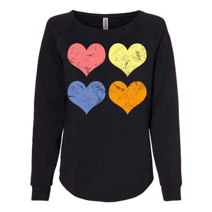 Vintage Valentine Day Hearts Womens California Wash Sweatshirt