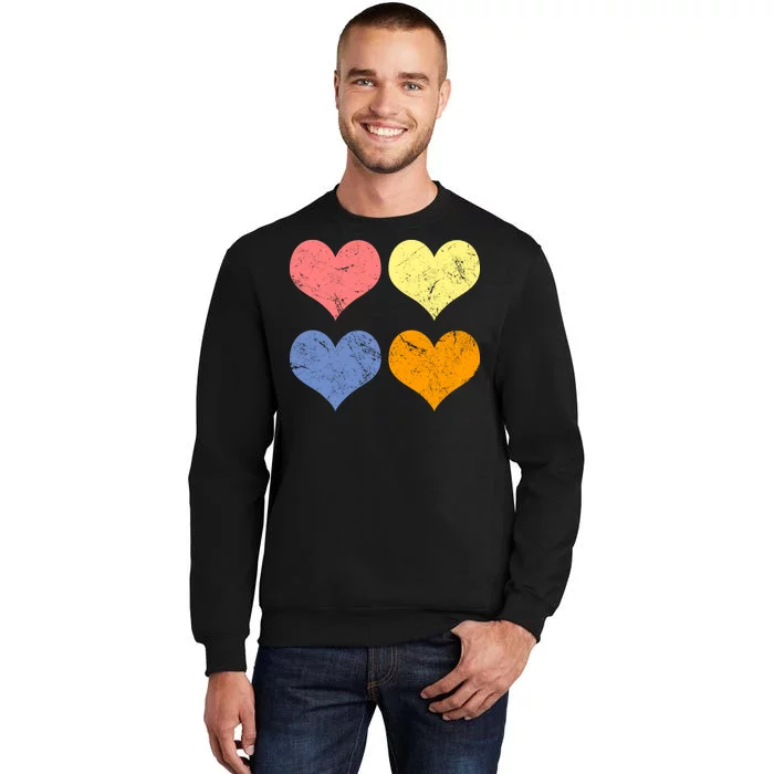 Vintage Valentine Day Hearts Tall Sweatshirt