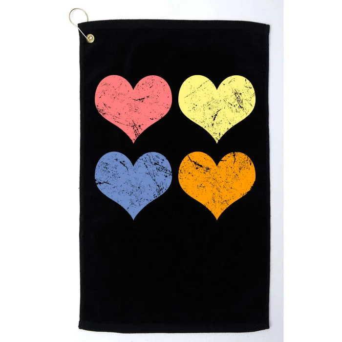 Vintage Valentine Day Hearts Platinum Collection Golf Towel