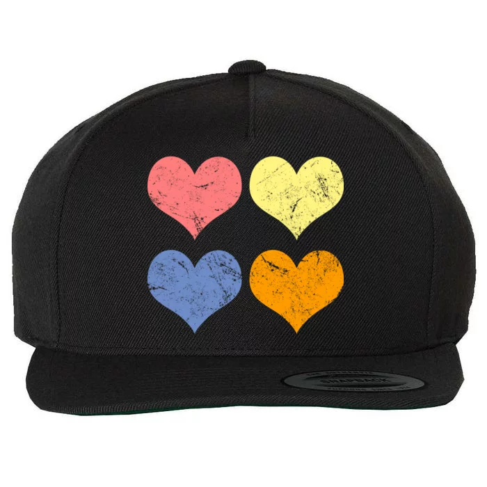 Vintage Valentine Day Hearts Wool Snapback Cap