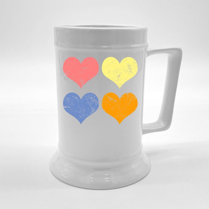 Vintage Valentine Day Hearts Front & Back Beer Stein