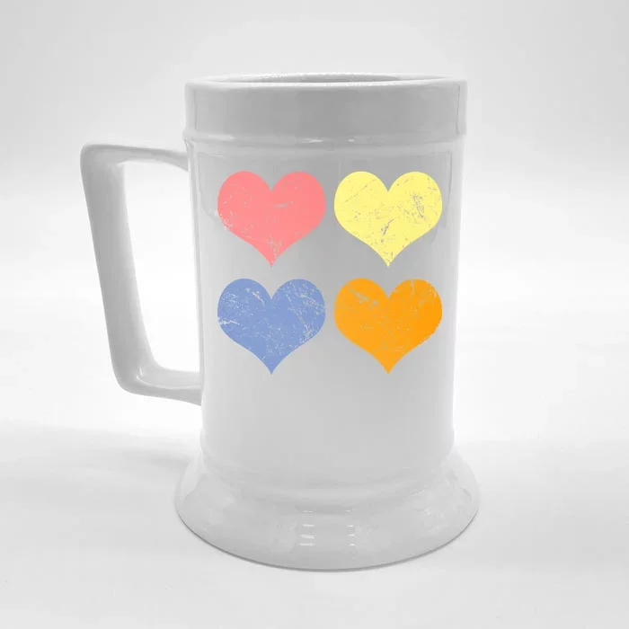 Vintage Valentine Day Hearts Front & Back Beer Stein