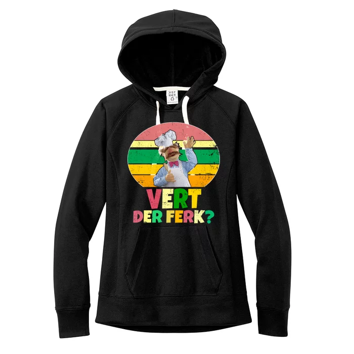 Vintage Vert Der Ferk Retro Swedish Chef Women's Fleece Hoodie