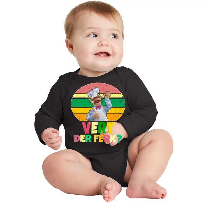 Vintage Vert Der Ferk Retro Swedish Chef Baby Long Sleeve Bodysuit