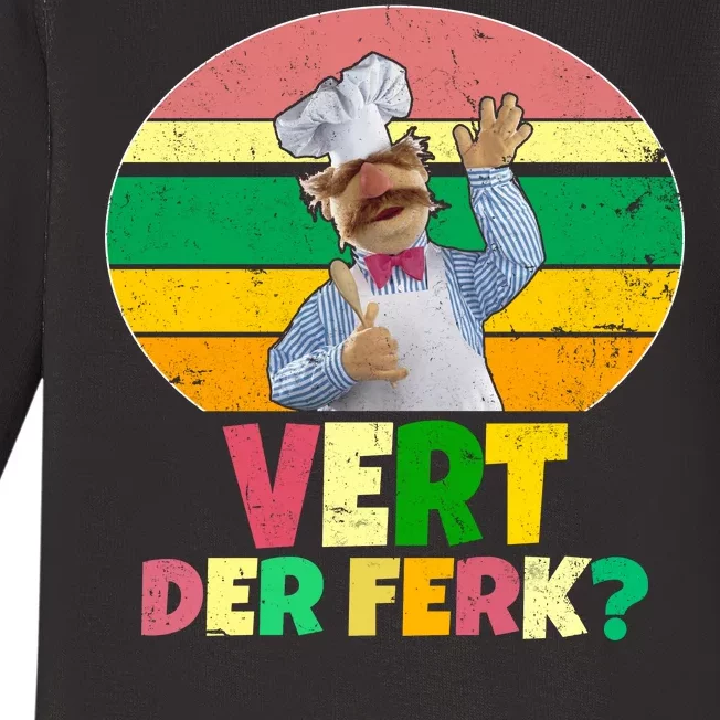 Vintage Vert Der Ferk Retro Swedish Chef Baby Long Sleeve Bodysuit