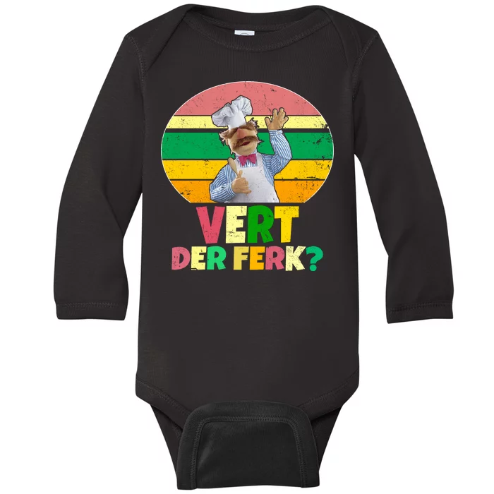 Vintage Vert Der Ferk Retro Swedish Chef Baby Long Sleeve Bodysuit