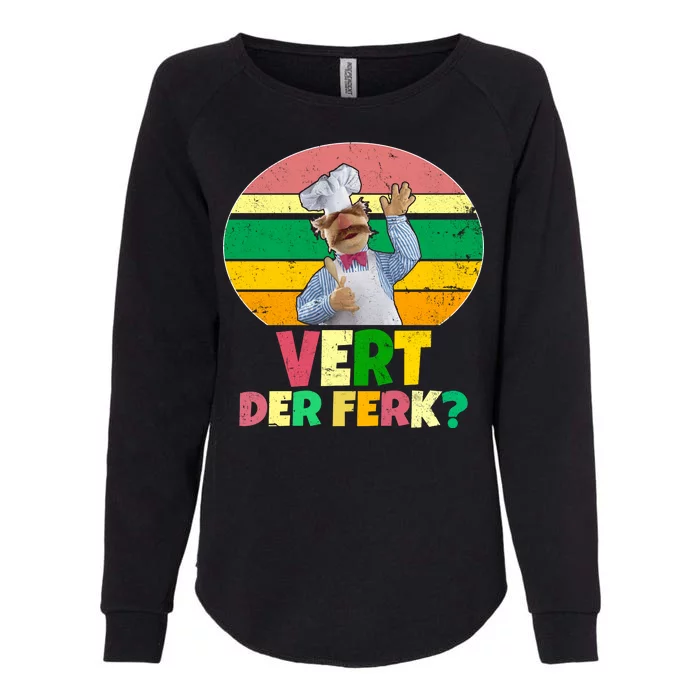 Vintage Vert Der Ferk Retro Swedish Chef Womens California Wash Sweatshirt