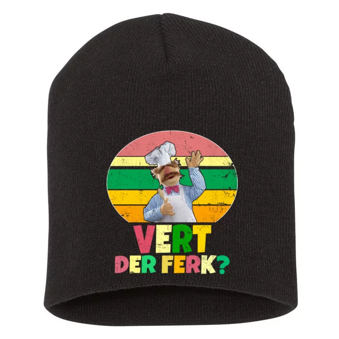 Vintage Vert Der Ferk Retro Swedish Chef Short Acrylic Beanie