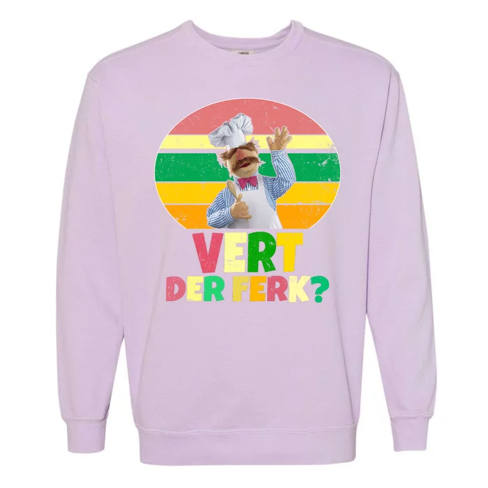 Vintage Vert Der Ferk Retro Swedish Chef Garment-Dyed Sweatshirt