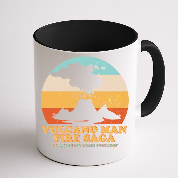 Vintage Volcano Man Fire Saga Eurovision Song Contest Front & Back Coffee Mug