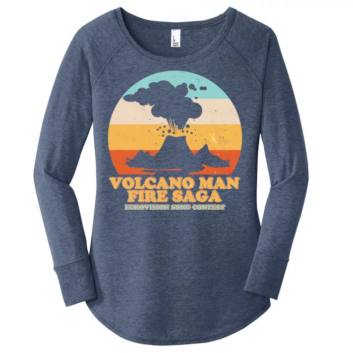 Vintage Volcano Man Fire Saga Eurovision Song Contest Women's Perfect Tri Tunic Long Sleeve Shirt