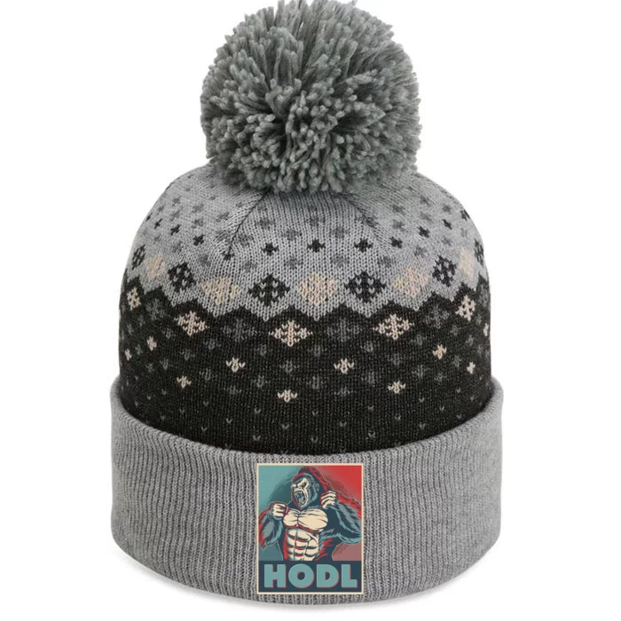 Vintage Vote HODL Crypto Currency Gorilla Ape The Baniff Cuffed Pom Beanie