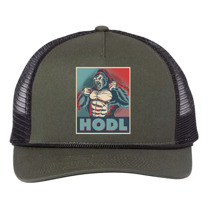 Vintage Vote HODL Crypto Currency Gorilla Ape Retro Rope Trucker Hat Cap