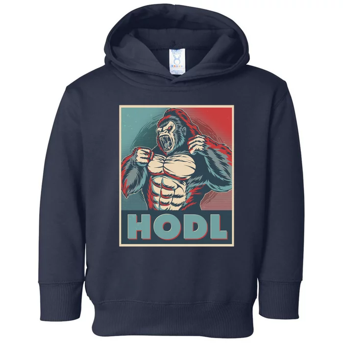 Vintage Vote HODL Crypto Currency Gorilla Ape Toddler Hoodie