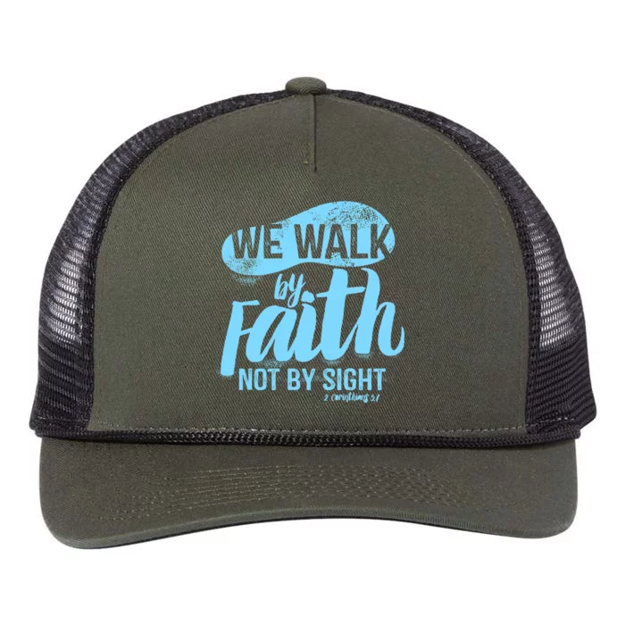 Vintage Walk By Faith Not By Sight Retro Rope Trucker Hat Cap