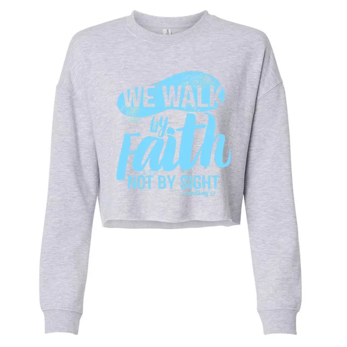 Vintage Walk By Faith Not By Sight Cropped Pullover Crew