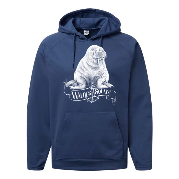 Vintage Walrus Squad Performance Fleece Hoodie