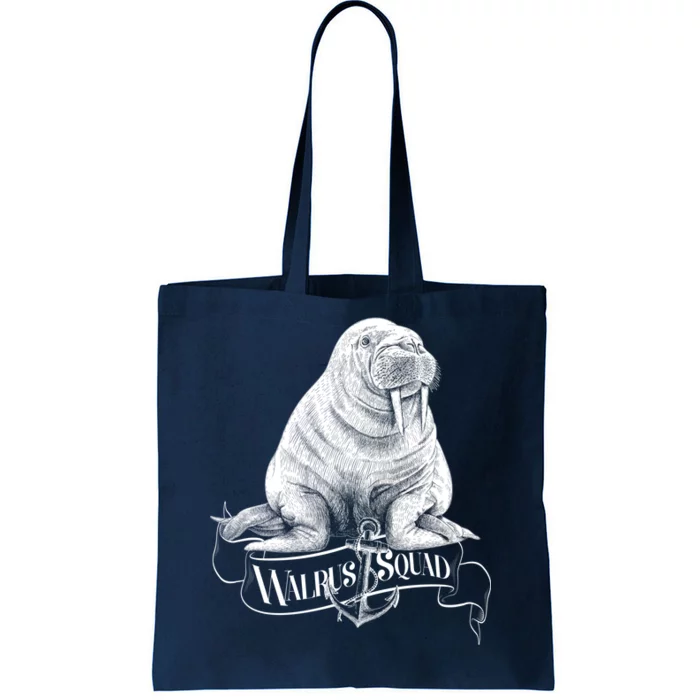 Vintage Walrus Squad Tote Bag