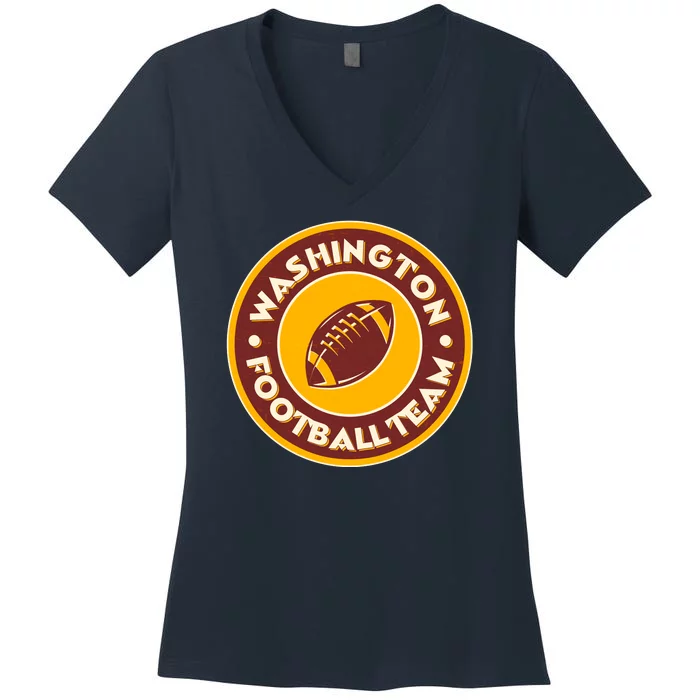 Vintage Washington Football Team Logo Emblem Women's V-Neck T-Shirt