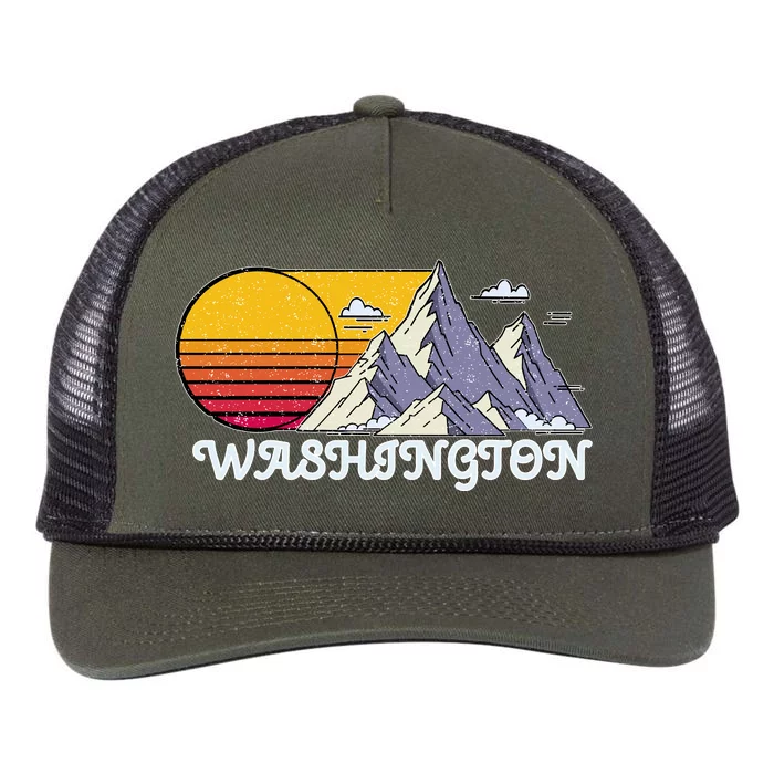 Vintage Washington State Retro Retro Rope Trucker Hat Cap