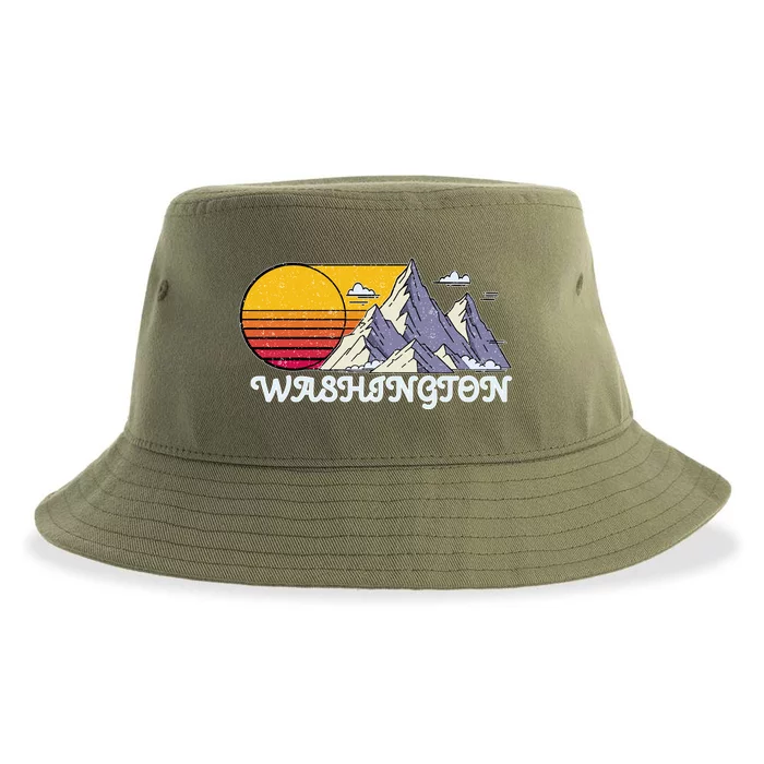 Vintage Washington State Retro Sustainable Bucket Hat