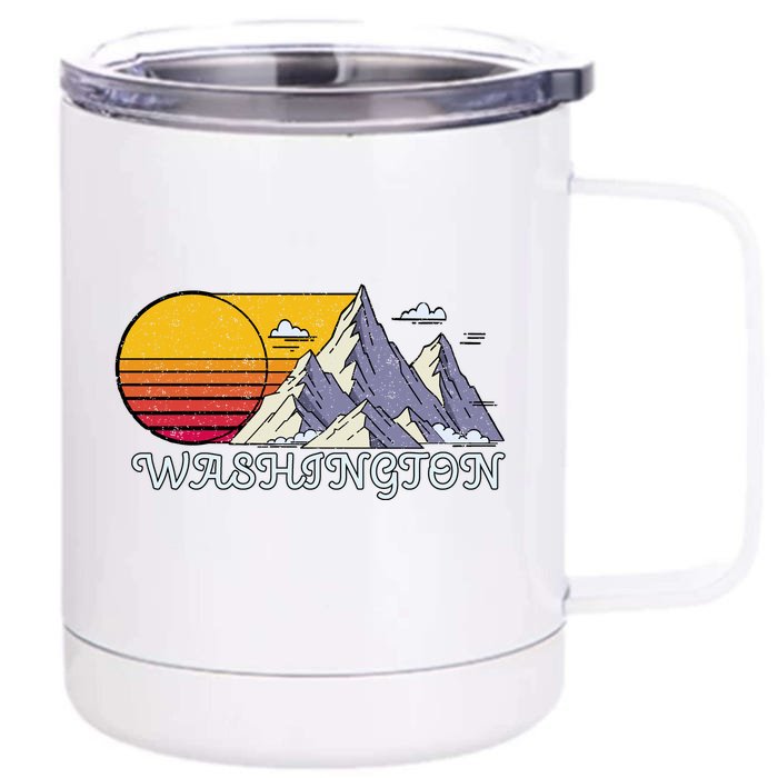 Vintage Washington State Retro Front & Back 12oz Stainless Steel Tumbler Cup