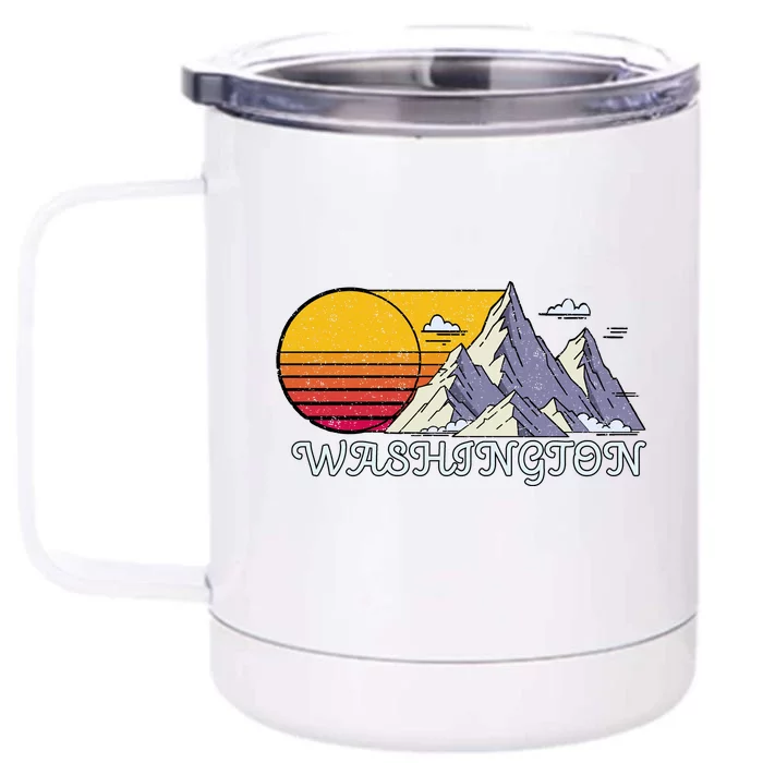 Vintage Washington State Retro Front & Back 12oz Stainless Steel Tumbler Cup