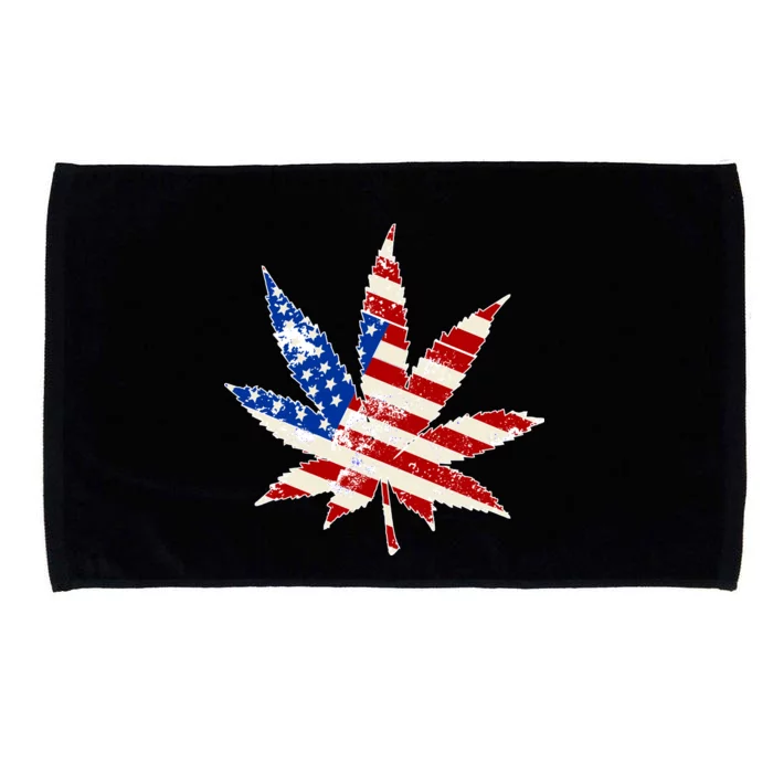 Vintage Weed American Flag 420 Microfiber Hand Towel