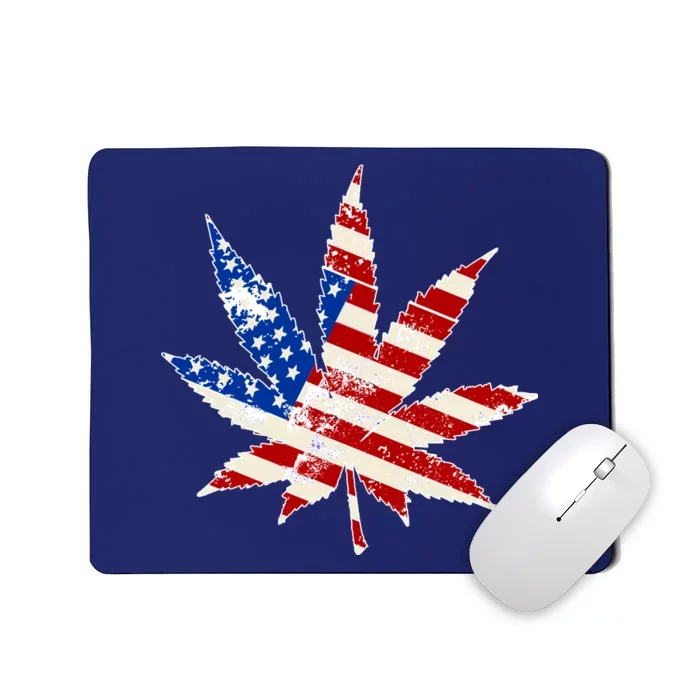 Vintage Weed American Flag 420 Mousepad