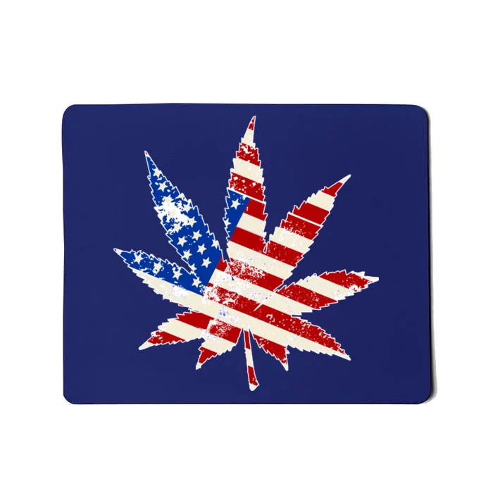 Vintage Weed American Flag 420 Mousepad