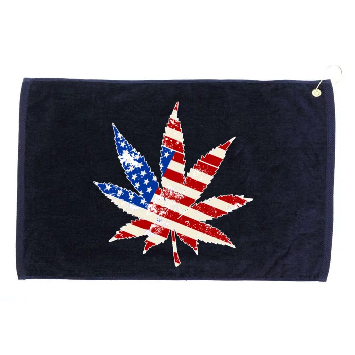 Vintage Weed American Flag 420 Grommeted Golf Towel