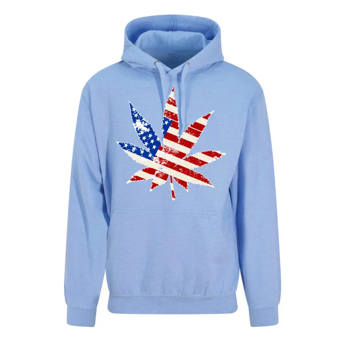 Vintage Weed American Flag 420 Unisex Surf Hoodie