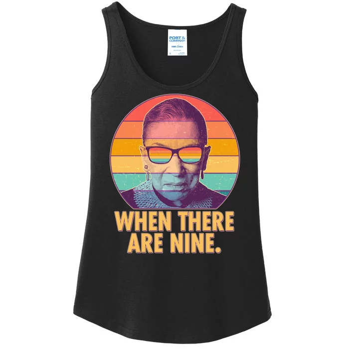 Vintage When There Are Nine Ruth Bader Ginsburg Tribute Ladies Essential Tank