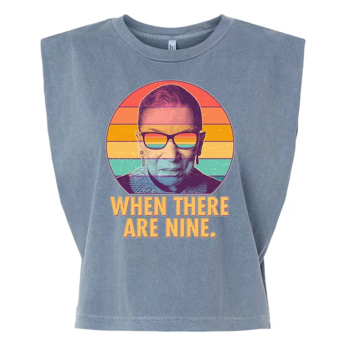 Vintage When There Are Nine Ruth Bader Ginsburg Tribute Garment-Dyed Women's Muscle Tee