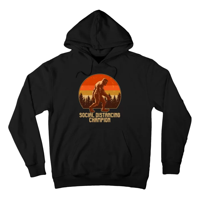 Vintage Wilderness Sunset Sasquatch Social Distancing Champion Hoodie