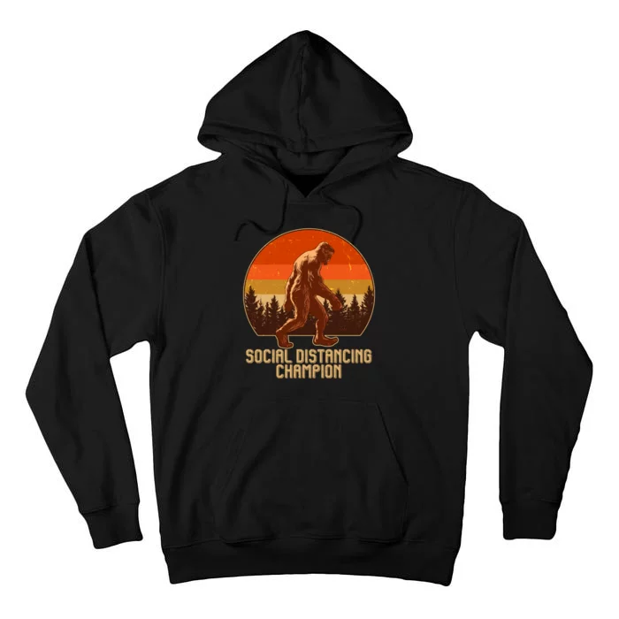 Vintage Wilderness Sunset Sasquatch Social Distancing Champion Tall Hoodie