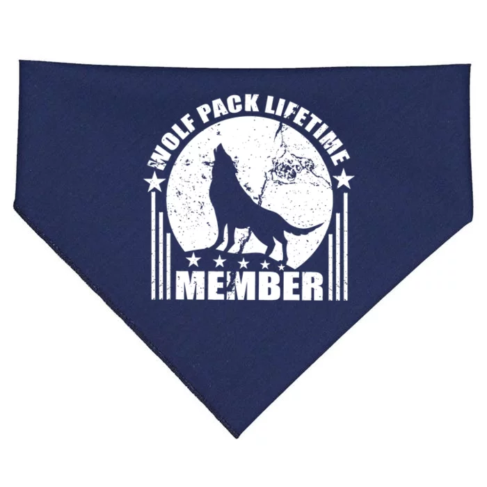 Vintage Wolf Pack Lifetime Member USA-Made Doggie Bandana