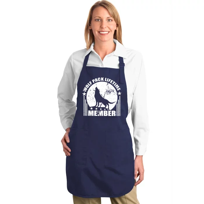 Vintage Wolf Pack Lifetime Member Full-Length Apron With Pocket