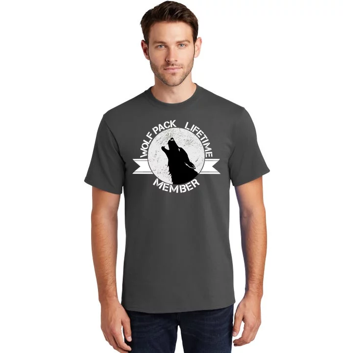 Vintage Wolf Pack Lifetime Member Emblem Tall T-Shirt