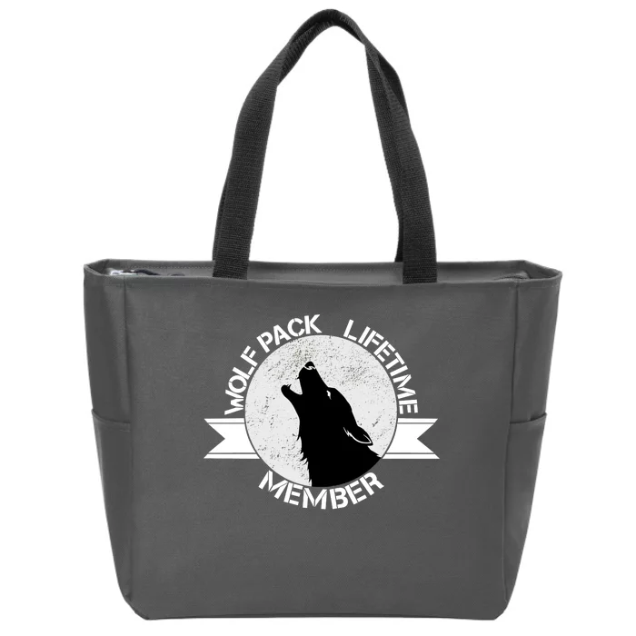 Vintage Wolf Pack Lifetime Member Emblem Zip Tote Bag