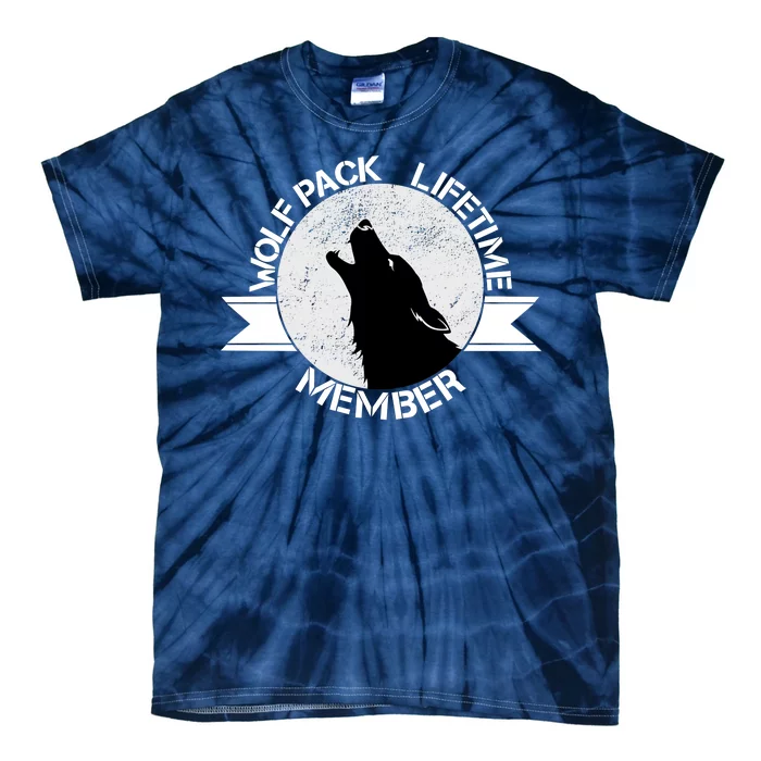 Vintage Wolf Pack Lifetime Member Emblem Tie-Dye T-Shirt