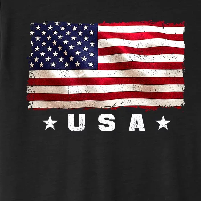 Vintage Worn USA Flag ChromaSoft Performance T-Shirt